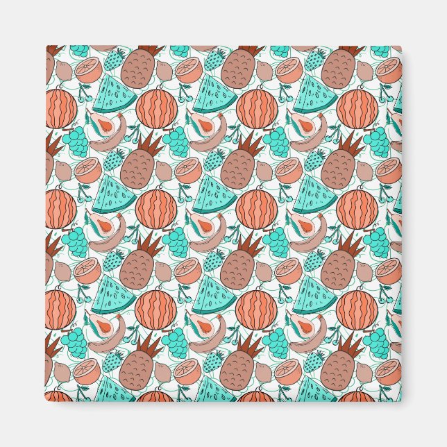 Fruit seamless pattern | Fruit surface pattern 39 Magnet (Front)