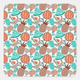 Fruit seamless pattern Fruit surface pattern 39 Square Sticker