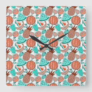 Fruit seamless pattern Fruit surface pattern 39 Square Wall Clock