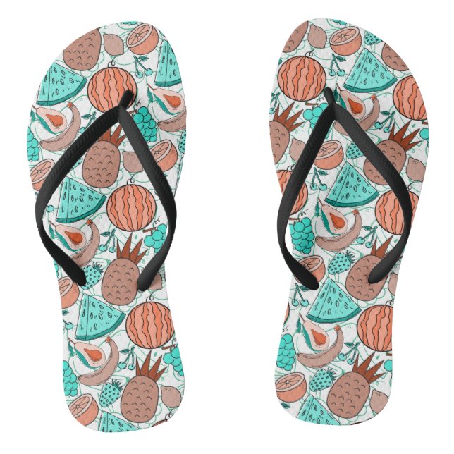 Fruit seamless pattern | Fruit surface pattern 39 Thongs (Footbed)