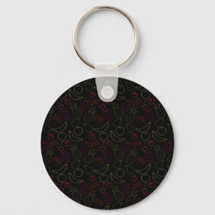 Fruit seamless pattern Fruit surface pattern 44 Key Ring