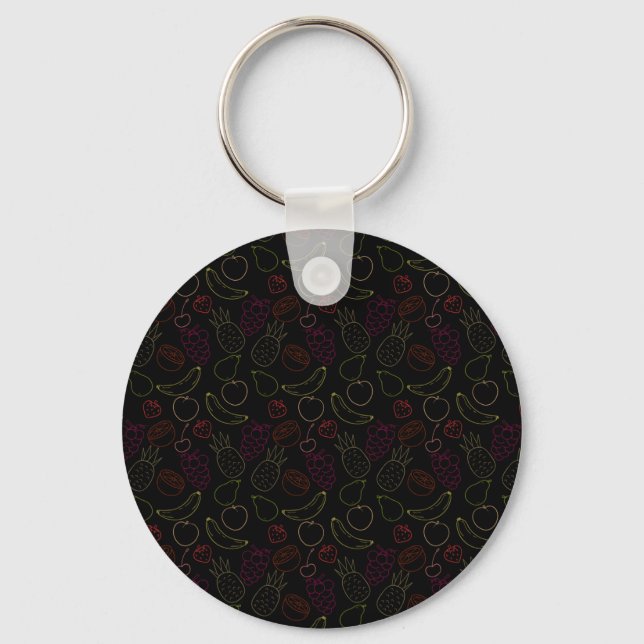 Fruit seamless pattern | Fruit surface pattern 44 Key Ring (Front)