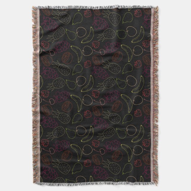 Fruit seamless pattern | Fruit surface pattern 44 Throw Blanket (Front Vertical)