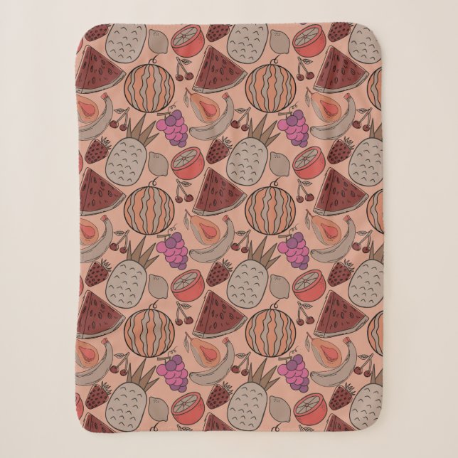 Fruit seamless pattern | Fruit surface pattern 45 Sherpa Blanket (Front)