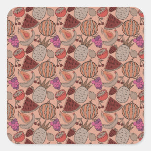 Fruit seamless pattern   Fruit surface pattern 45 Square Sticker