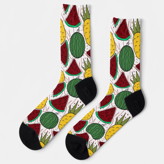 Fruit seamless pattern | Fruit surface pattern 46  Socks (Left)