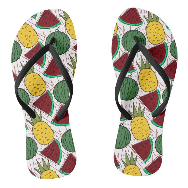 Fruit seamless pattern | Fruit surface pattern 46 Thongs (Footbed)