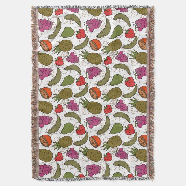 Fruit seamless pattern | Fruit surface pattern 48 Throw Blanket (Front Vertical)