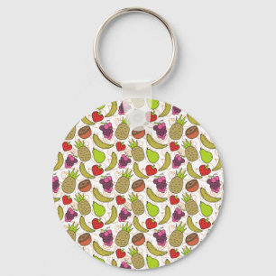 Fruit seamless pattern Fruit surface pattern 49 Key Ring