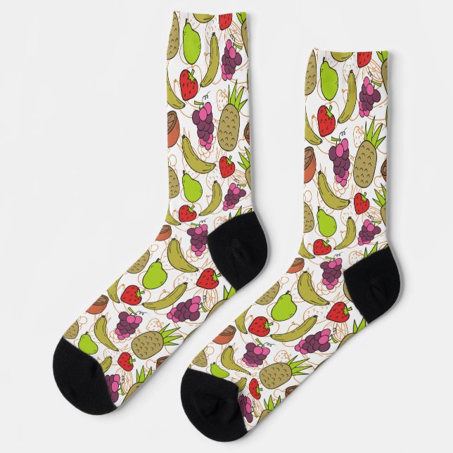 Fruit seamless pattern | Fruit surface pattern 49  Socks (Left)