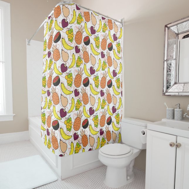 Fruit seamless pattern | Fruit surface pattern 50 Shower Curtain (In Situ)