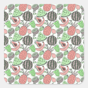 Fruit seamless pattern   Fruit surface pattern 53 Square Sticker