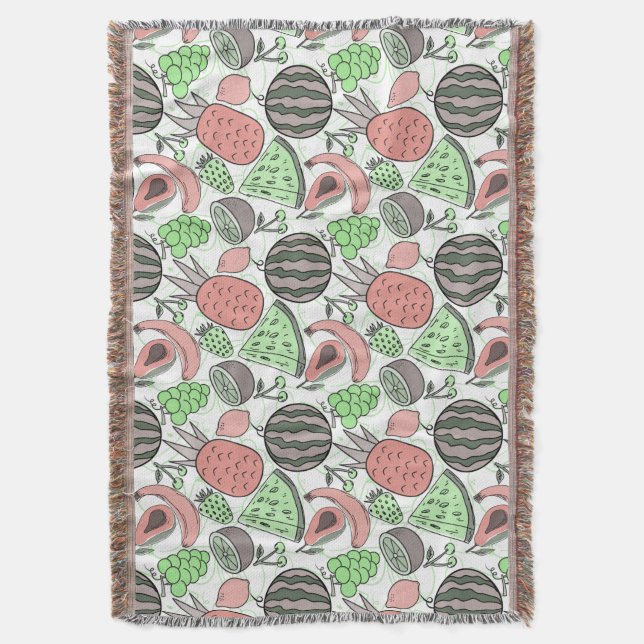 Fruit seamless pattern | Fruit surface pattern 53 Throw Blanket (Front Vertical)