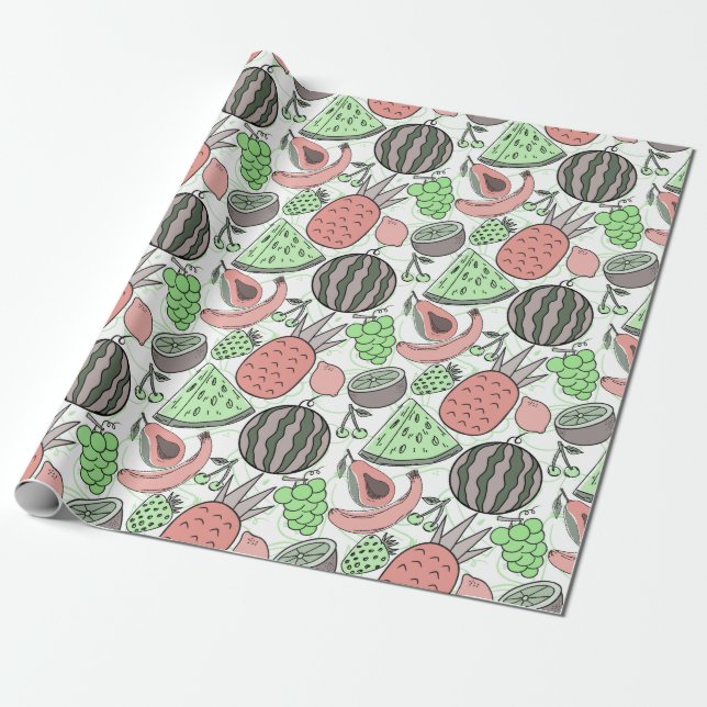 Fruit seamless pattern | Fruit surface pattern 53 Wrapping Paper (Unrolled)