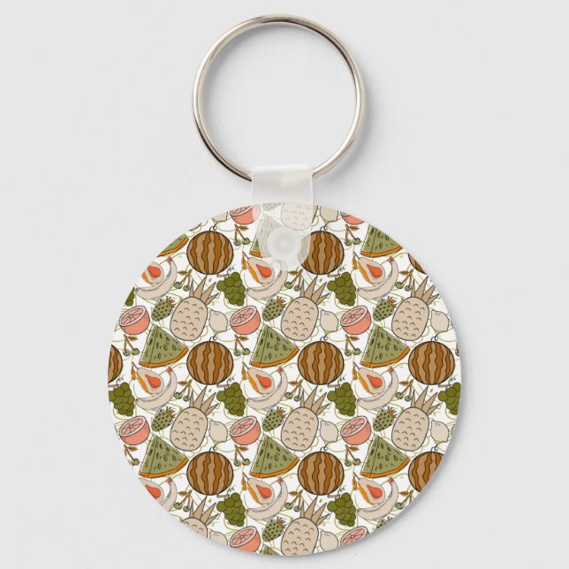 Fruit seamless pattern | Fruit surface pattern 54 Key Ring (Front)