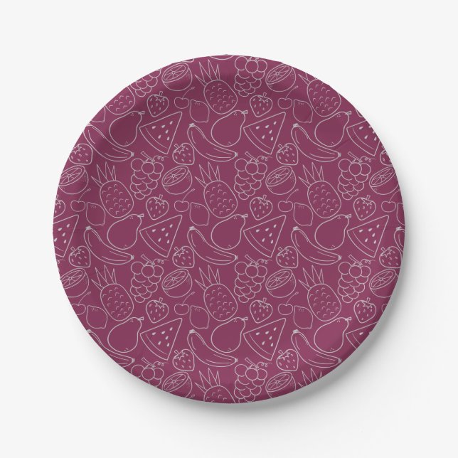 Fruit seamless pattern | Fruit surface pattern 5 Paper Plate (Front)