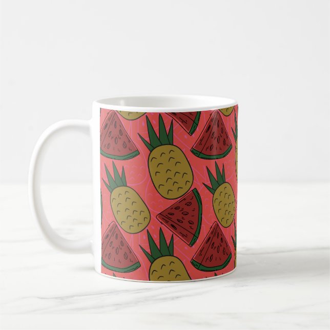 Fruit seamless pattern | Fruit surface pattern 8 Coffee Mug (Left)