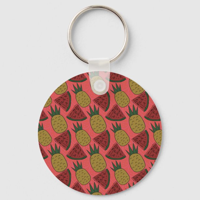Fruit seamless pattern | Fruit surface pattern 8 Key Ring (Front)