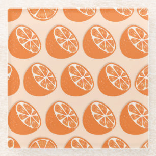 Fruit Seamless Pattern. Glass Coaster