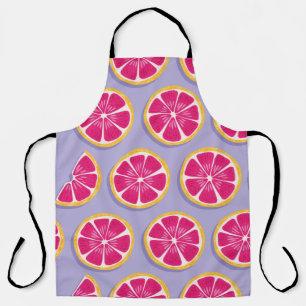 Fruit seamless pattern, grapefruit slices with sha apron