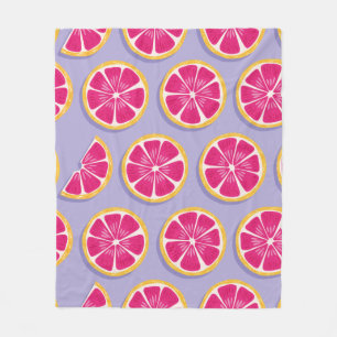 Fruit seamless pattern, grapefruit slices with sha fleece blanket