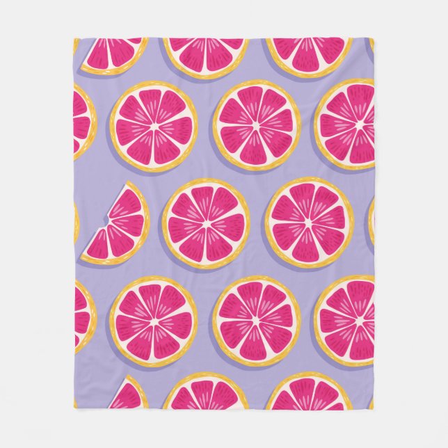 Fruit seamless pattern, grapefruit slices with sha fleece blanket (Front)