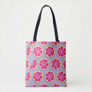 Fruit seamless pattern, grapefruit slices with sha tote bag