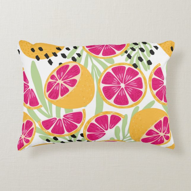 Fruit seamless pattern, grapefruit with tropical l decorative cushion (Front)