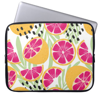 Fruit seamless pattern, grapefruit with tropical l laptop sleeve
