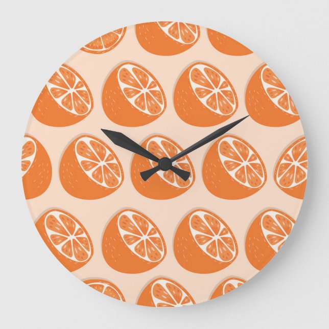 Fruit Seamless Pattern. Large Clock (Front)