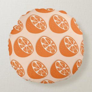 Fruit Seamless Pattern. Round Cushion