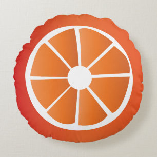 Fruit slice orange round cushion
