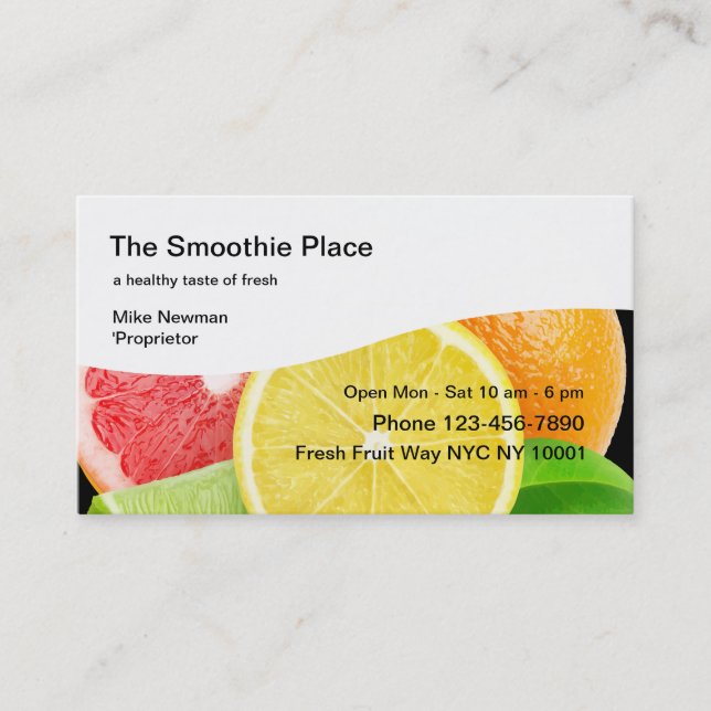 Fruit Smoothie Shop Business Card (Front)