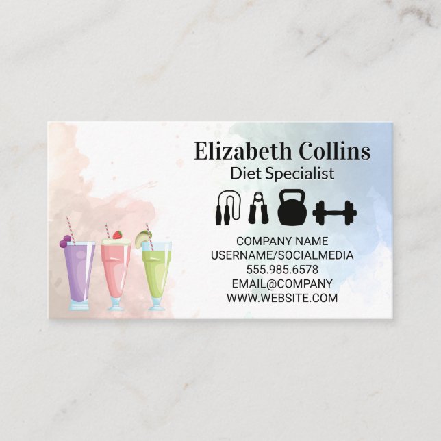 Fruit Smoothies | Gym Equipment Business Card (Front)
