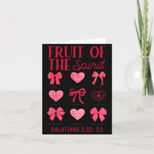 Fruit Spirit Christian Heart Bow Bible Verse Card