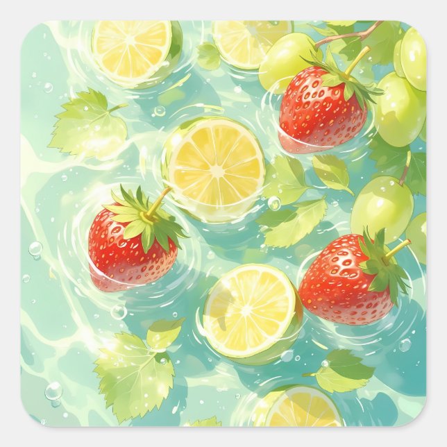 Fruit Splash Square Sticker (Front)
