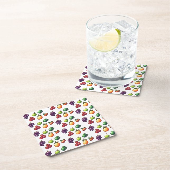 Fruit Square Paper Coaster (Insitu)