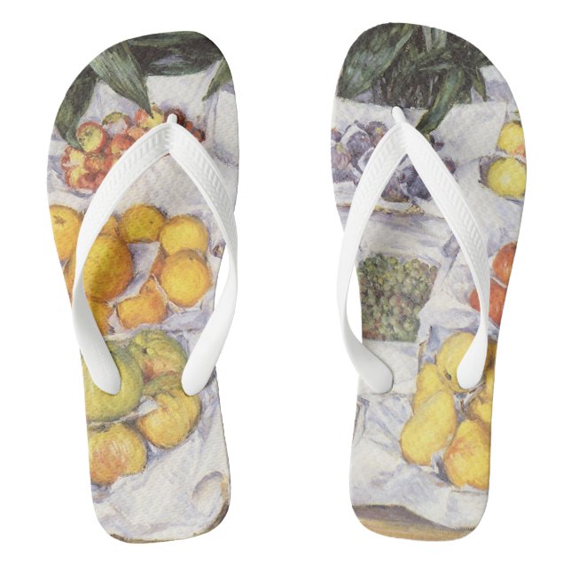 Fruit Stand by Gustave Caillebotte, Vintage Art Thongs (Footbed)