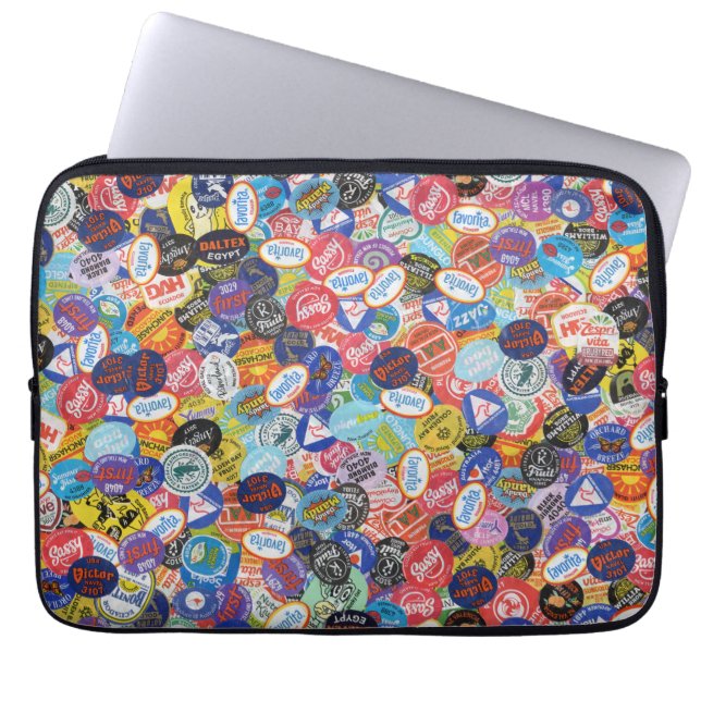 Fruit Sticker Montage Pattern Laptop Sleeve (Front)