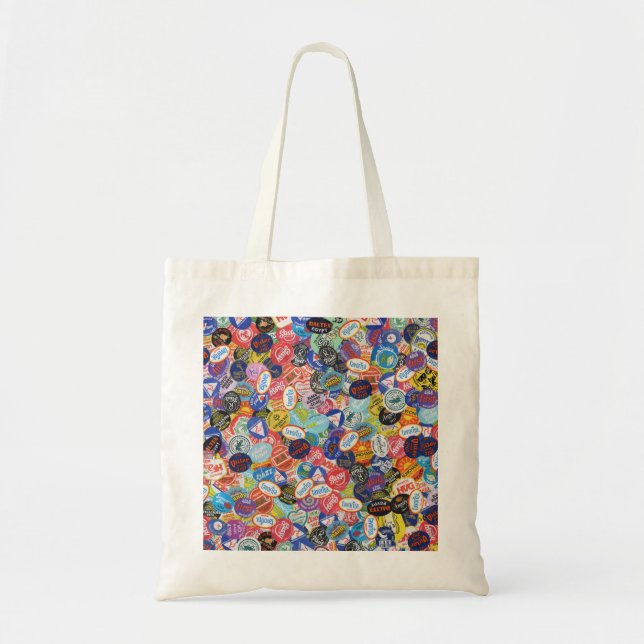 Fruit Sticker Montage Pattern Tote Bag (Front)