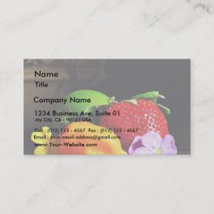Fruit Still Life Srawberry Strawberries Limes Pepp Business Card