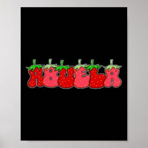 Fruit Strawberry Grandma Abuela Halloween Costume Poster