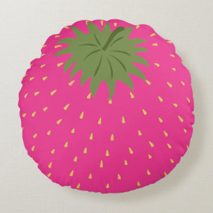 Fruit Strawberry Round Cushion