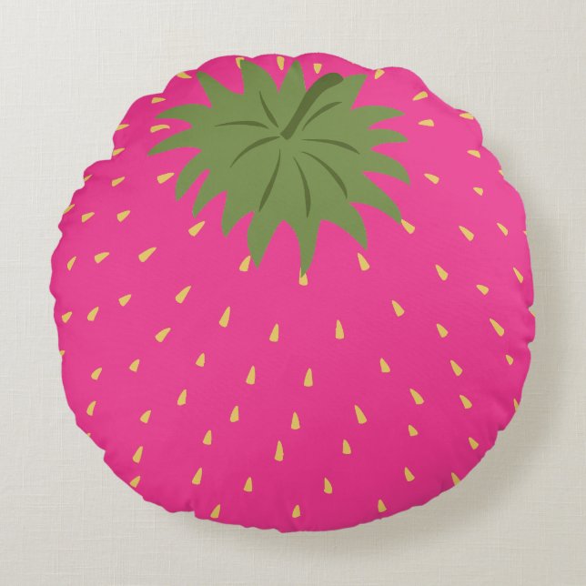 Fruit Strawberry Round Cushion (Front)