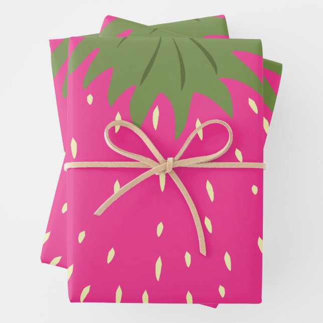 Fruit Strawberry Wrapping Paper Sheet (In situ)