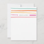 Fruit Stripes Stationery - Tangerine Note Card<br><div class="desc">A fun children's stationery design featuring colourful painted stripes.</div>