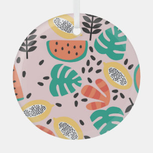 Fruit Stylish: Vintage Pattern Design. Glass Tree Decoration