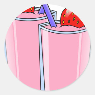 Fruit Sweet Smoothie Strawberry Dessert Destiny Classic Round Sticker