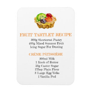 FRUIT TARTLET RECIPE FLEXIBLE FRIDGE MAGNET