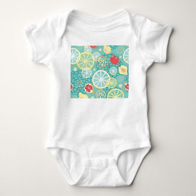 Fruit Texture, Vibrant Background. Baby Bodysuit (Front)